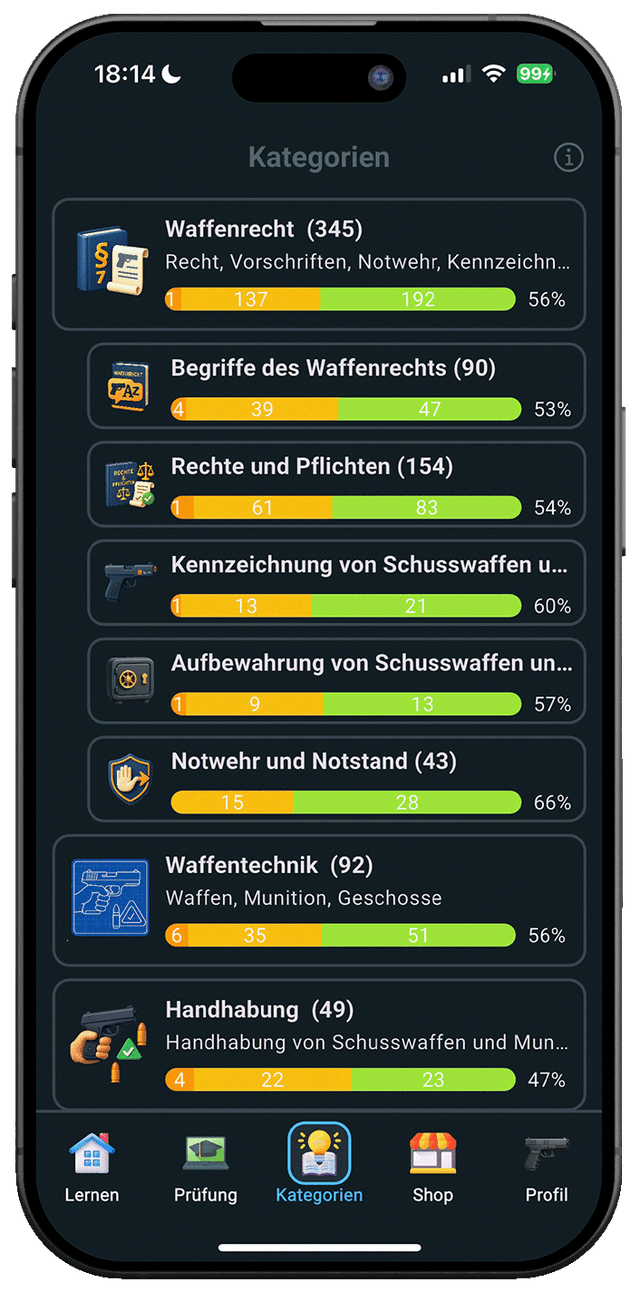 §7 Waffensachkunde Online Screenshot auf iPhone 2