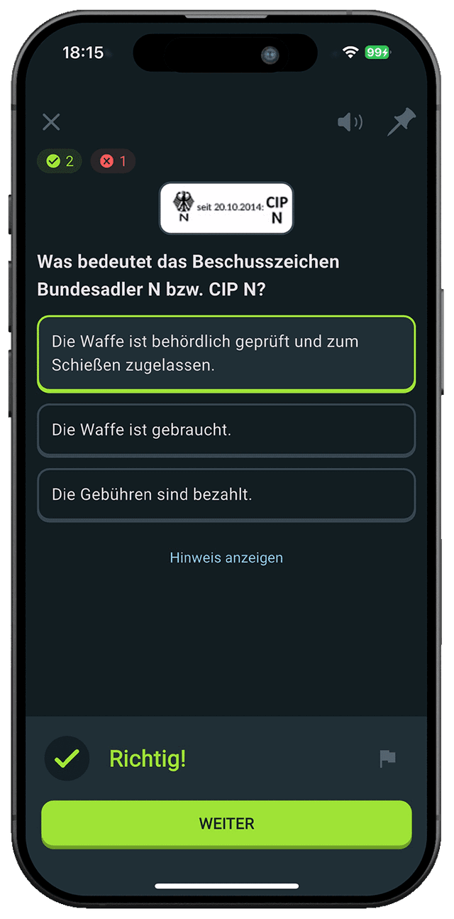 §7 Waffensachkunde Online Screenshot auf iPhone 3